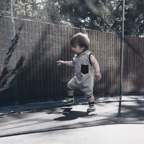 Marl grey short hoodie